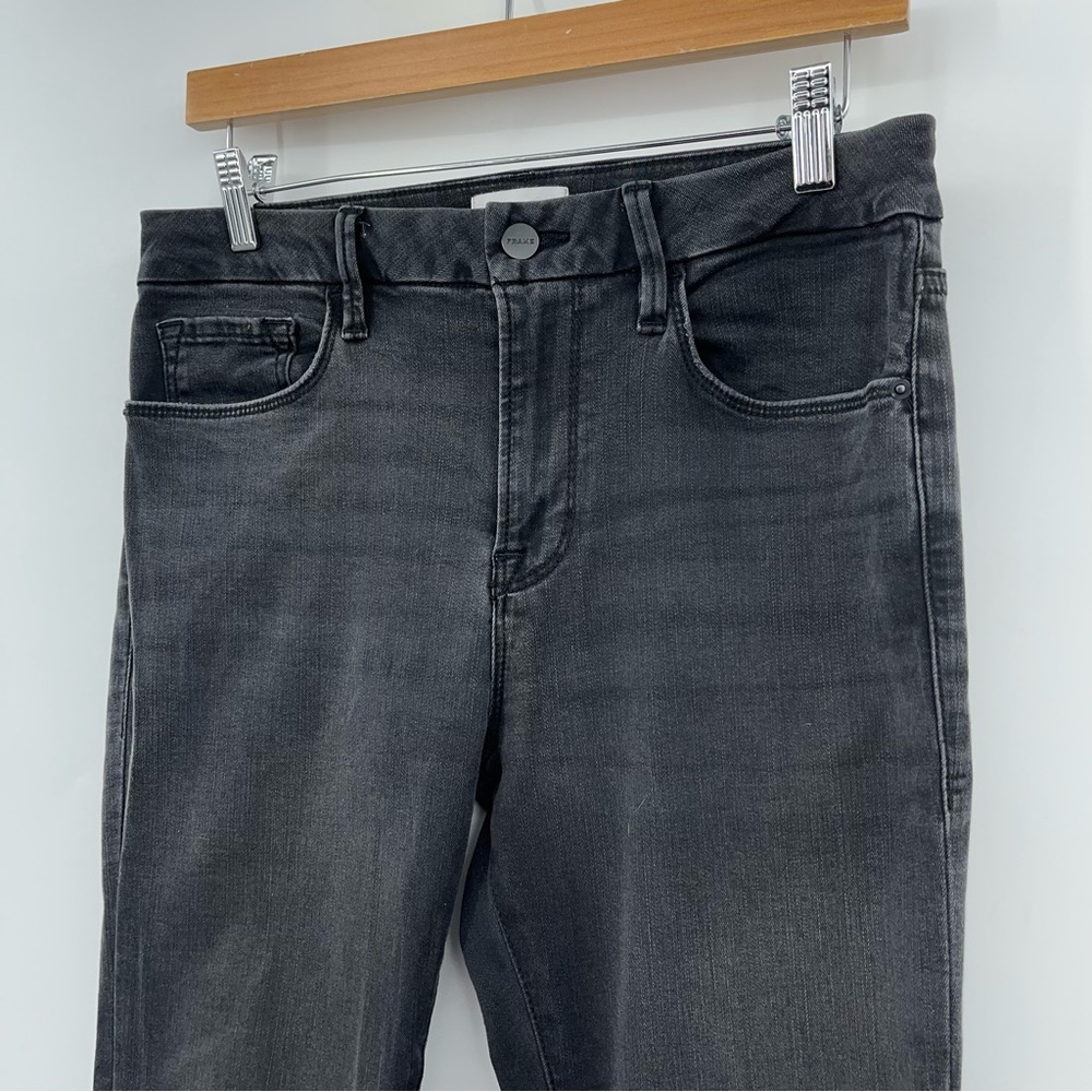 Frame Le Crop 29x27 Mini Boot Kerry Black 0190 Jeans faded gray stretch - Picture 5 of 10